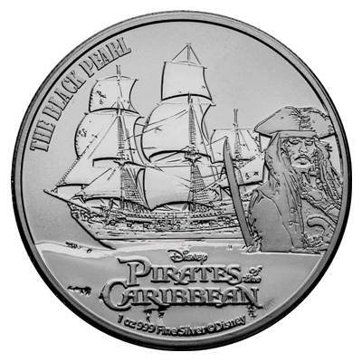 2021 1oz Silver Coin - Pirates of Caribbean - BLACK PEARL